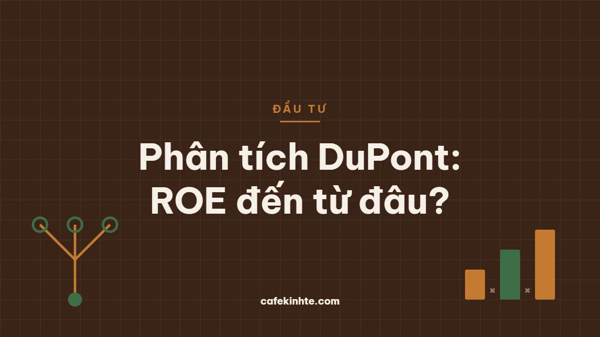 Hình minh họa sơ đồ nhánh và ba cột nhân với nhau tượng trưng cho các thành phần tạo nên ROE